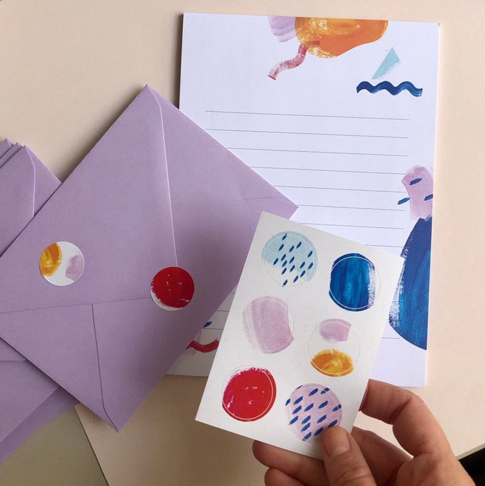 Briefpapier-Set A5 mit Stickern