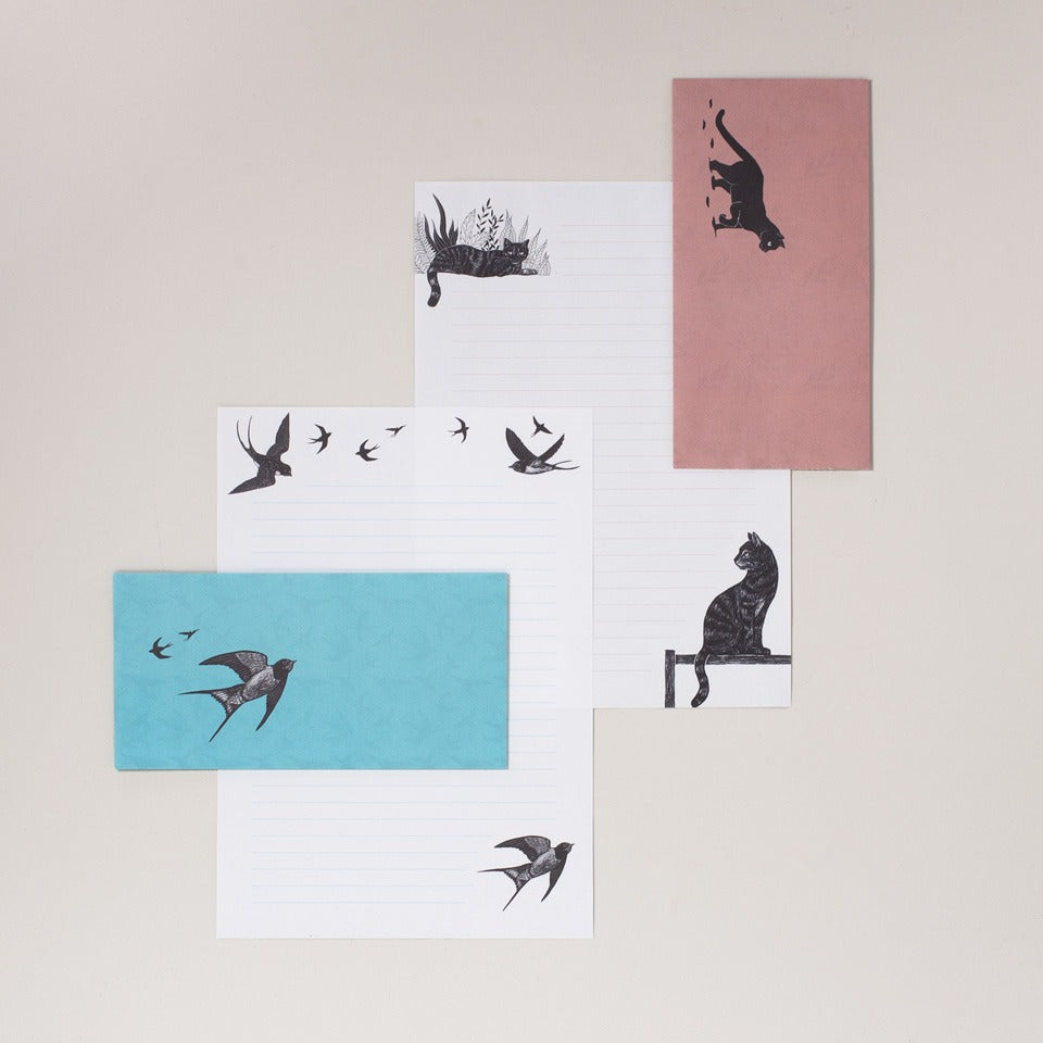 Briefpapierset Schwalben