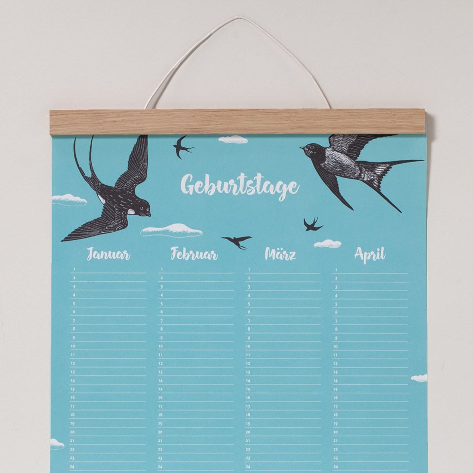 Geburtstagskalender Schwalben