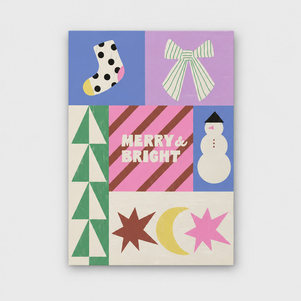 Weihnachtspostkarte Merry and Bright Snowman