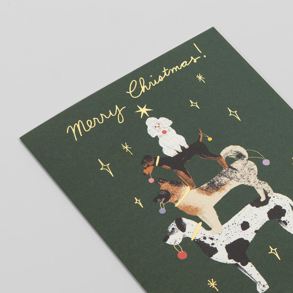Weihnachtskarte Merry Christmas Hunde Pyramide