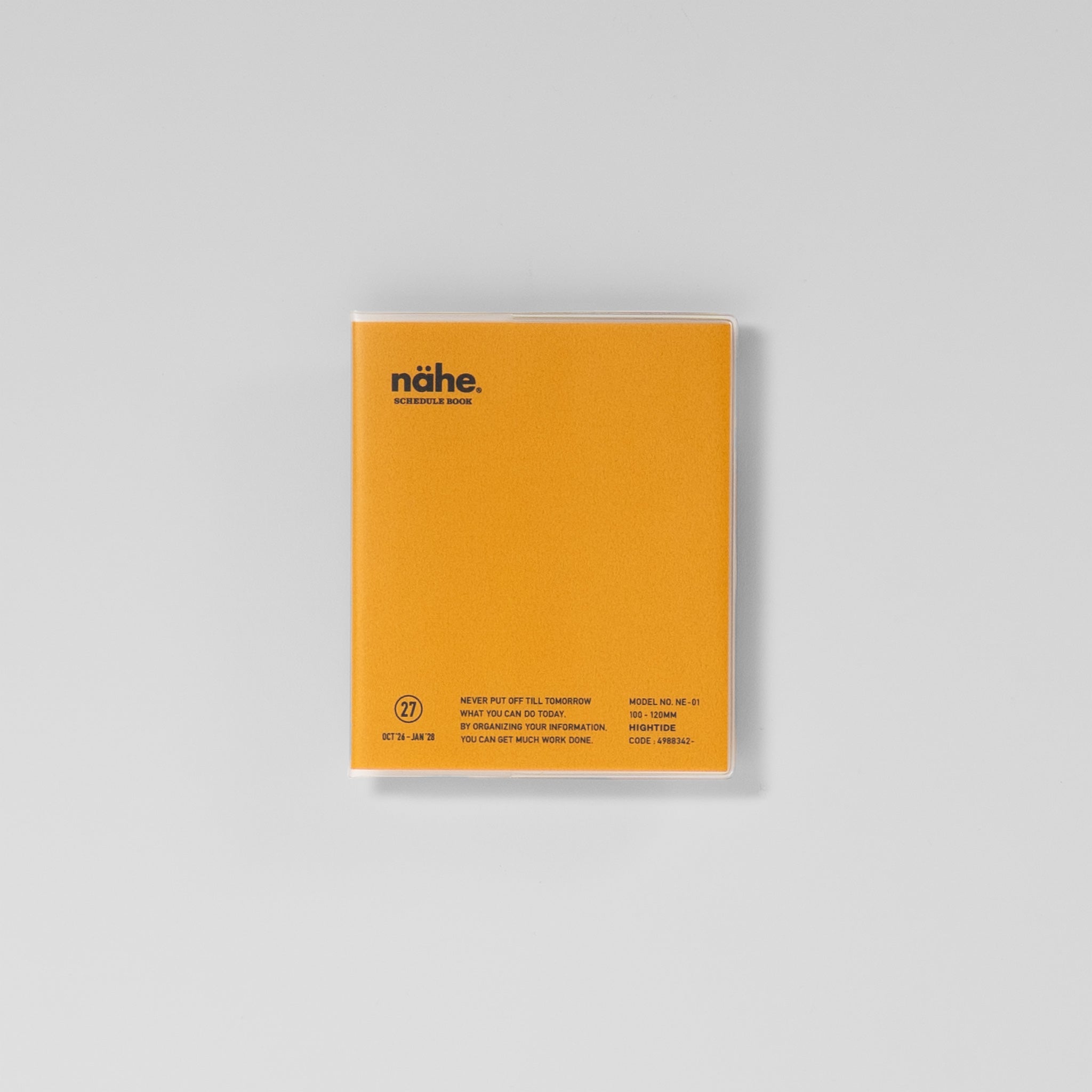 Monatskalender Nähe Square in Gelb – Ansicht durchs transparente Cover #Farbe_Yellow