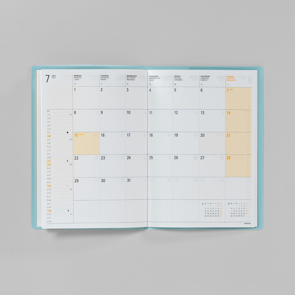 Monatskalender 2026 mit Tasche / Diary Iris B6