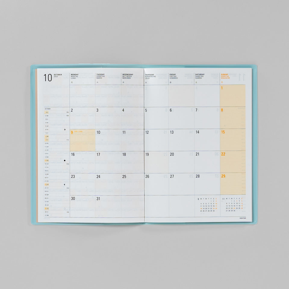 Monatskalender 2026 mit Tasche / Diary Iris B6