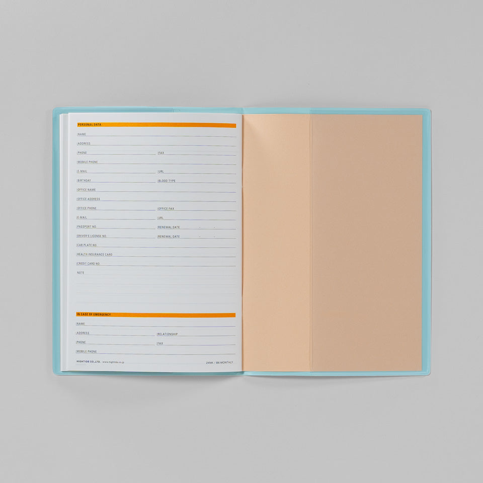 Monatskalender 2026 mit Tasche / Diary Iris B6