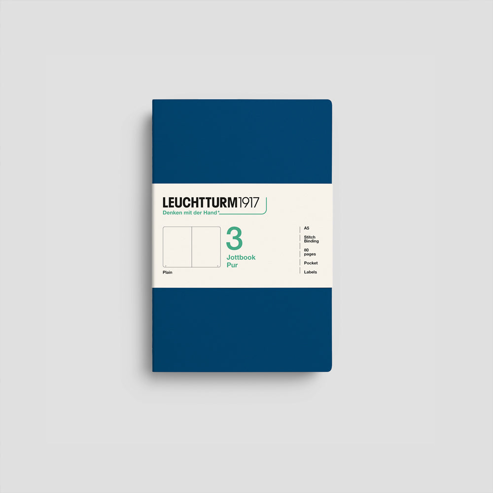 Jottbook Pur Indigo, A5, Cover Indigo-Dunkelblau, blanko Papier #Farbe_Indigo