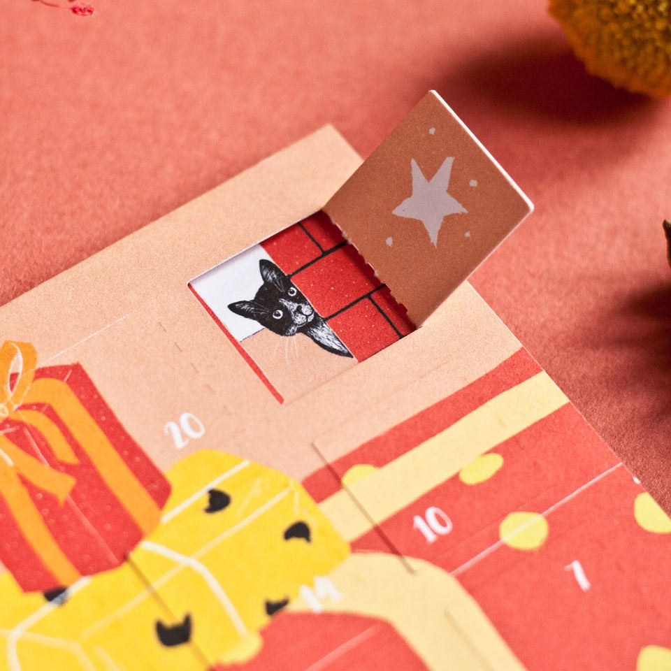 Postkarte Adventskalender Katze