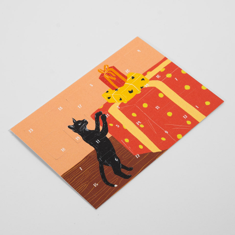 Postkarte Adventskalender Katze
