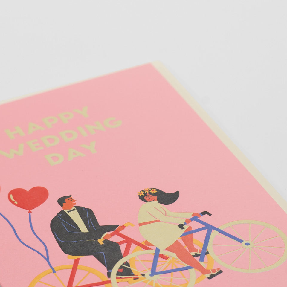 Hochzeitskarte Happy Wedding Day Fahrrad