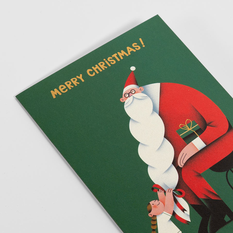 Weihnachtskarte Merry Christmas Santas Bart