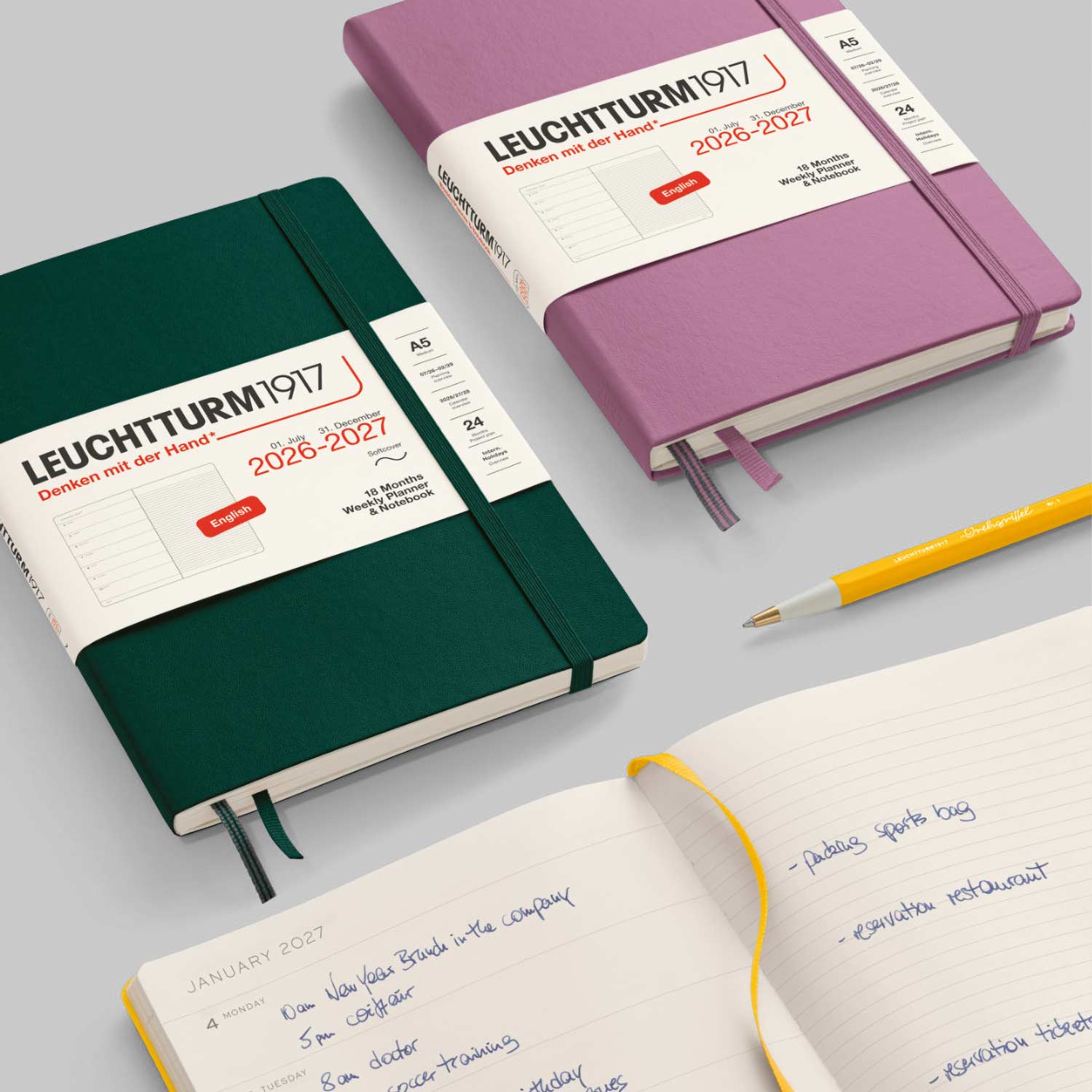 18 Monate Wochenkalender und Notizbuch 2026/2027