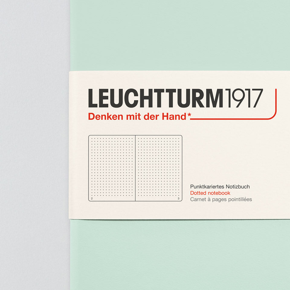 Leuchtturm Notizbuch Medium A5 Hardcover in Mint Green, gepunktet, Aufsicht #Farbe_Mint Green