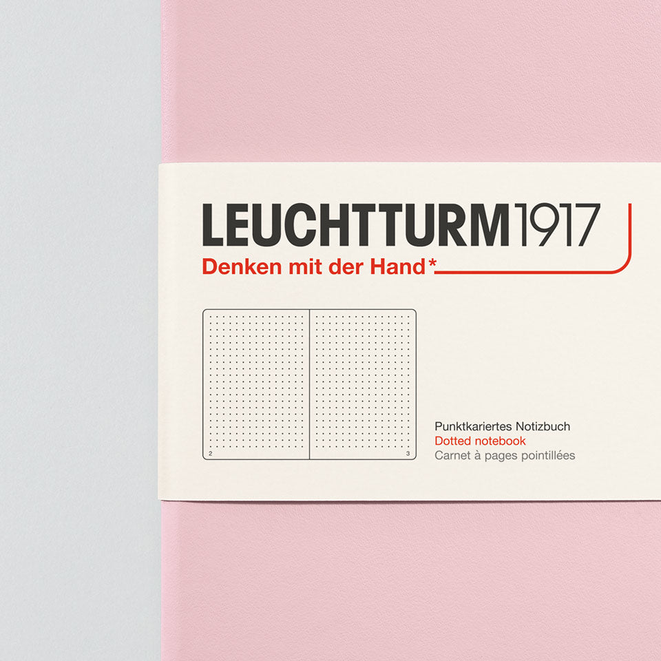 Leuchtturm Notizbuch Medium A5 Hardcover in Puder, gepunktet, Aufsicht #Farbe_Puder