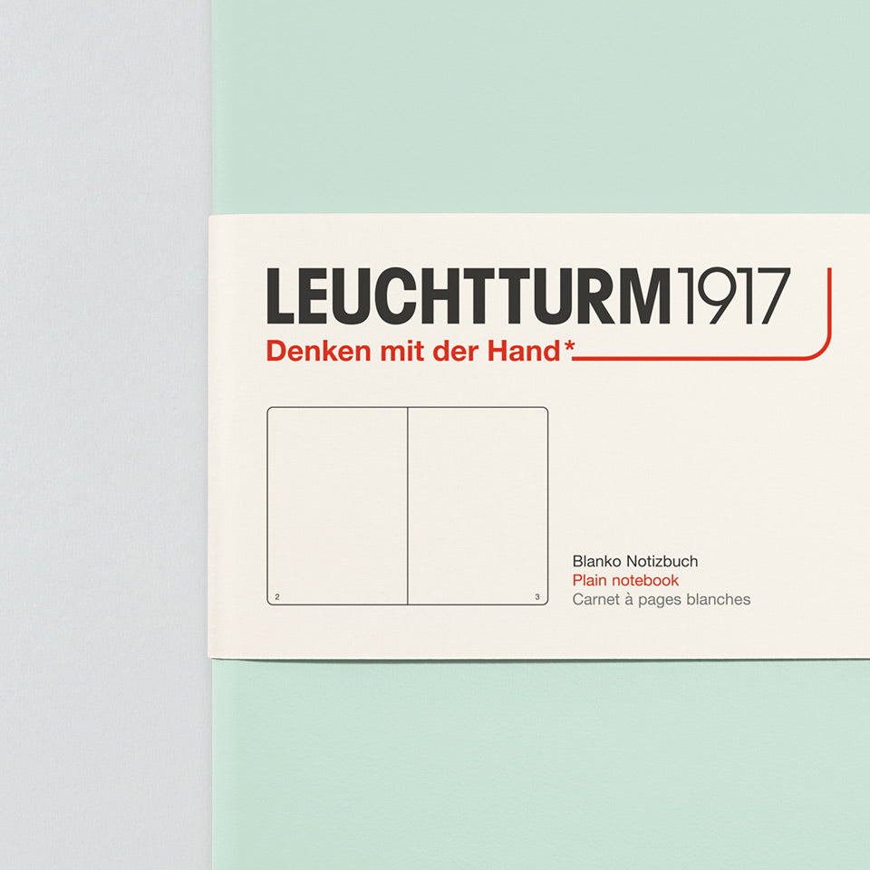 Leuchtturm Notizbuch Medium A5 Hardcover in Mint Green, blanko, Aufsicht #Farbe_Mint Green
