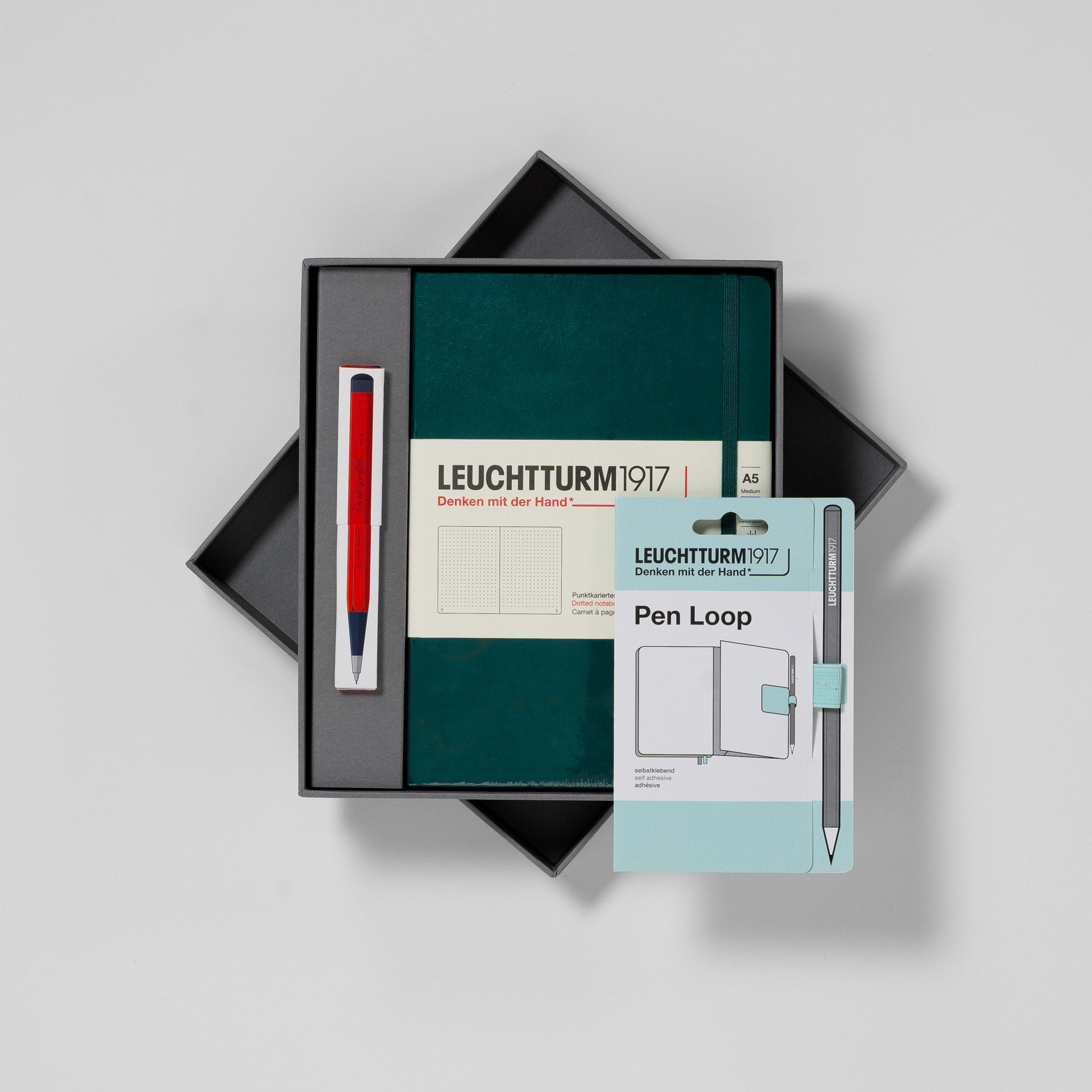 Leuchtturm-Geschenkbox: Notizbuch & Drehgriffel-Bleistift