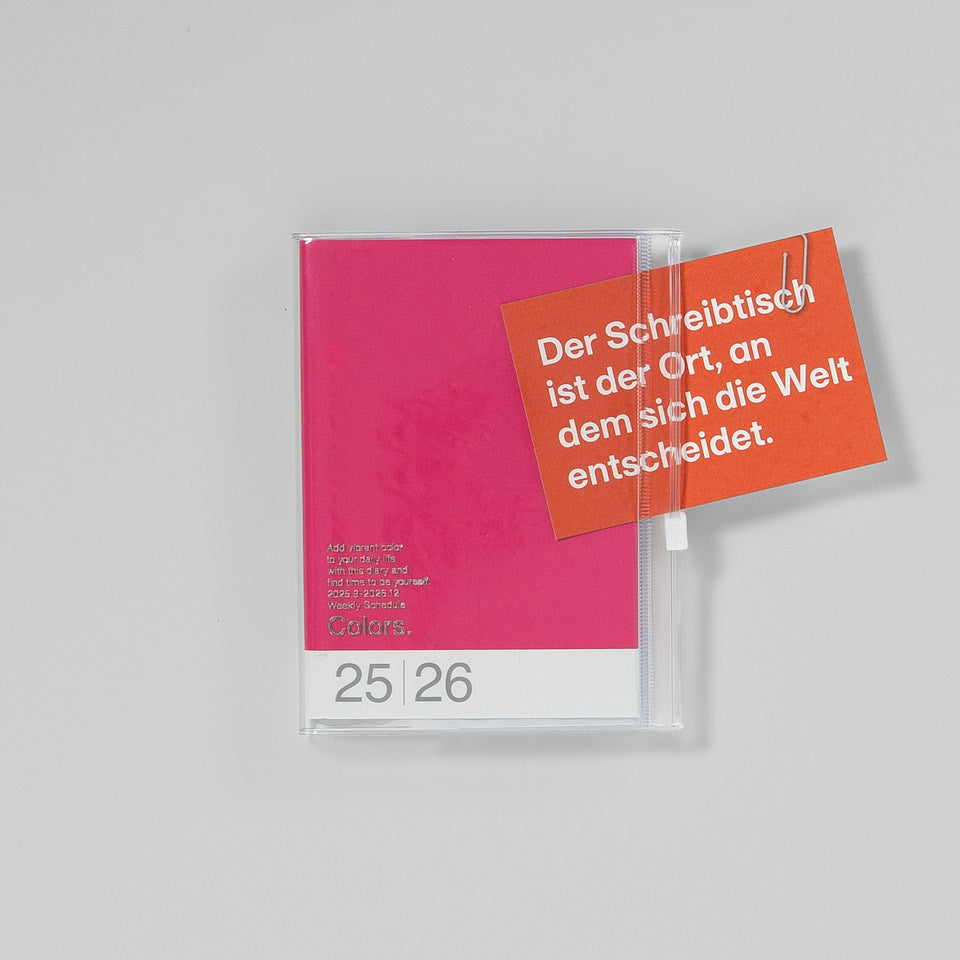 A6 Kalender 2025/26 mit Umschlagtasche Farbe