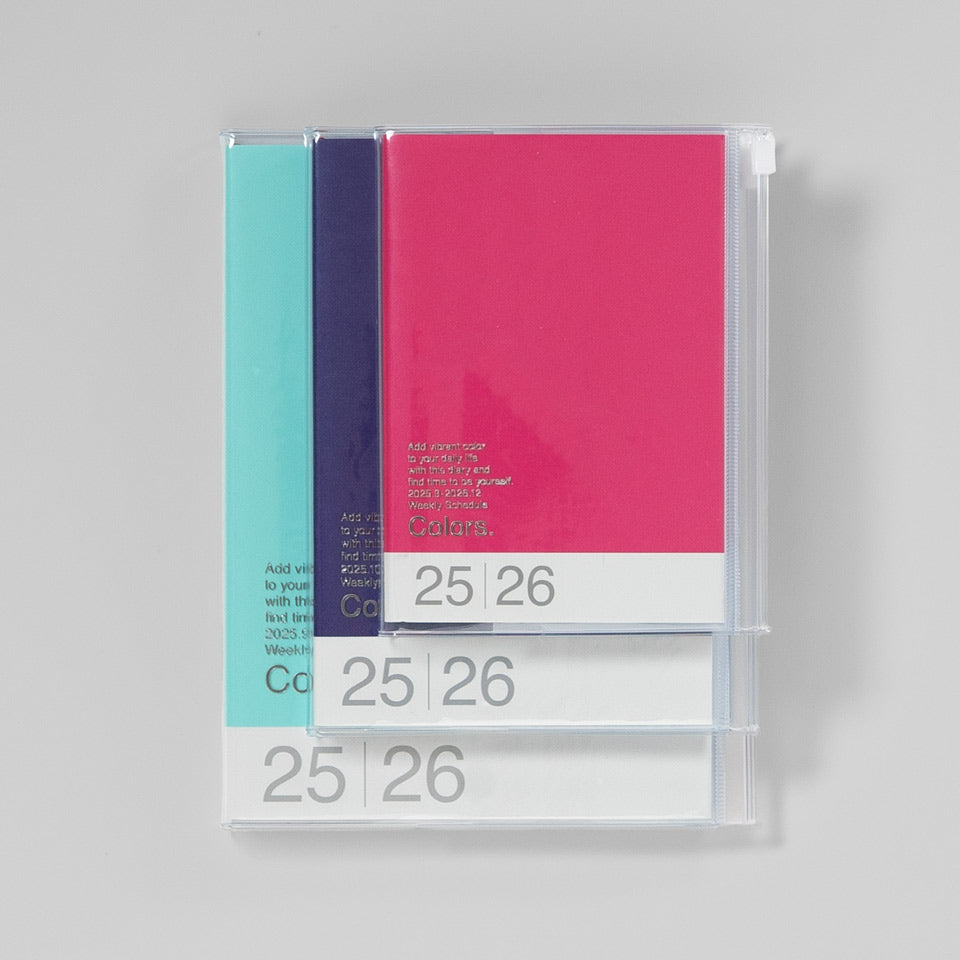 B6 Kalender 2025/26 mit Umschlagtasche Farbe