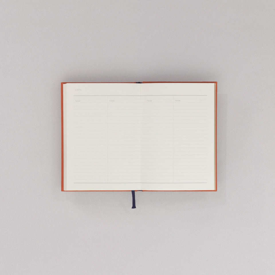 undatierter Kalender Notem rostrot / Even Weekly Journal