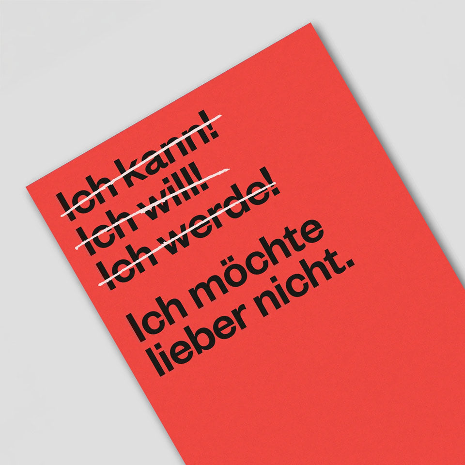 Postkarte Ich möchte lieber nicht