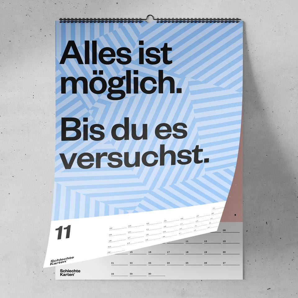 demotivierender Wandkalender 2026