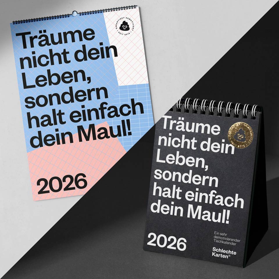 demotivierender Wandkalender 2026