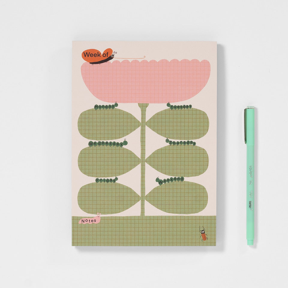 Notizblock - Wochenplaner Blume