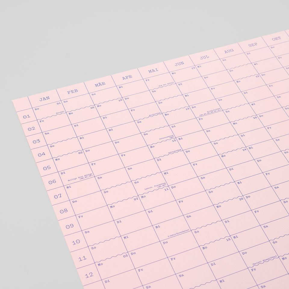 Eisenhauer Wandkalender 2026 – Doppelseitig rosa