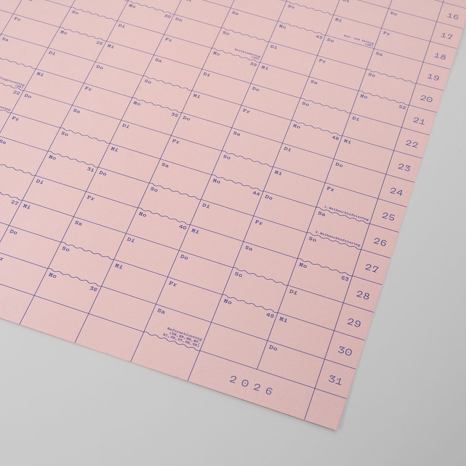 Eisenhauer Wandkalender 2026 – Doppelseitig rosa