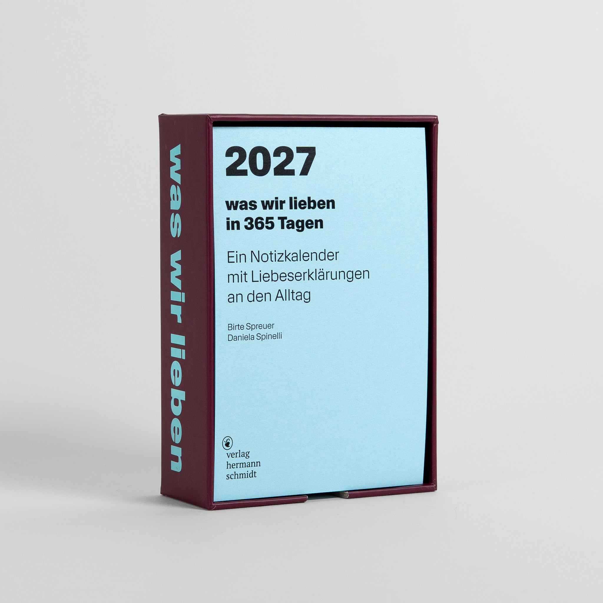 Verlag Hermann Schmidt Abreißkalender Was wir lieben 2027 – Sammelbox mit Kalenderblock