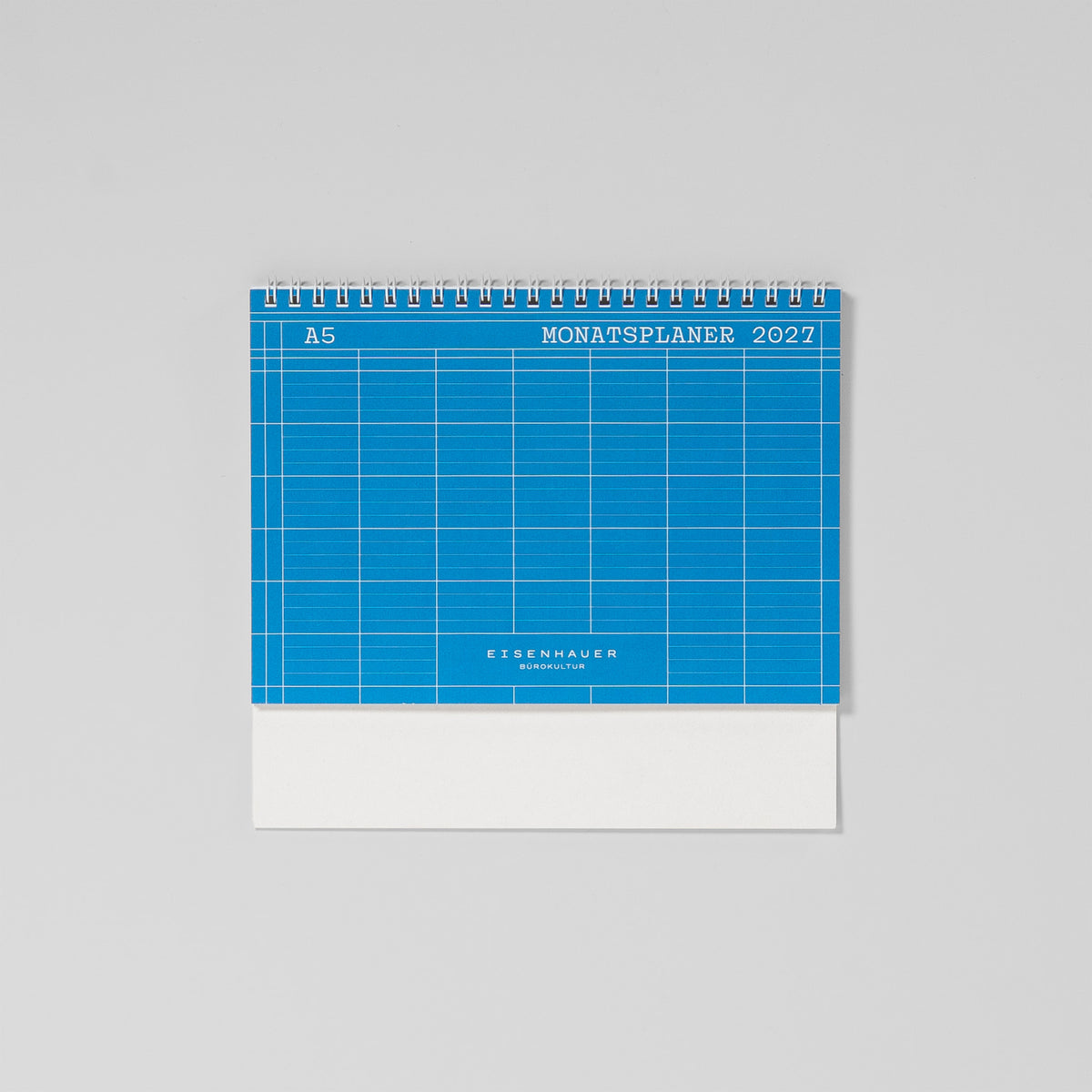 Eisenhauer Tischkalender 2027 in Stahlblau, A5 quer, Titelblatt