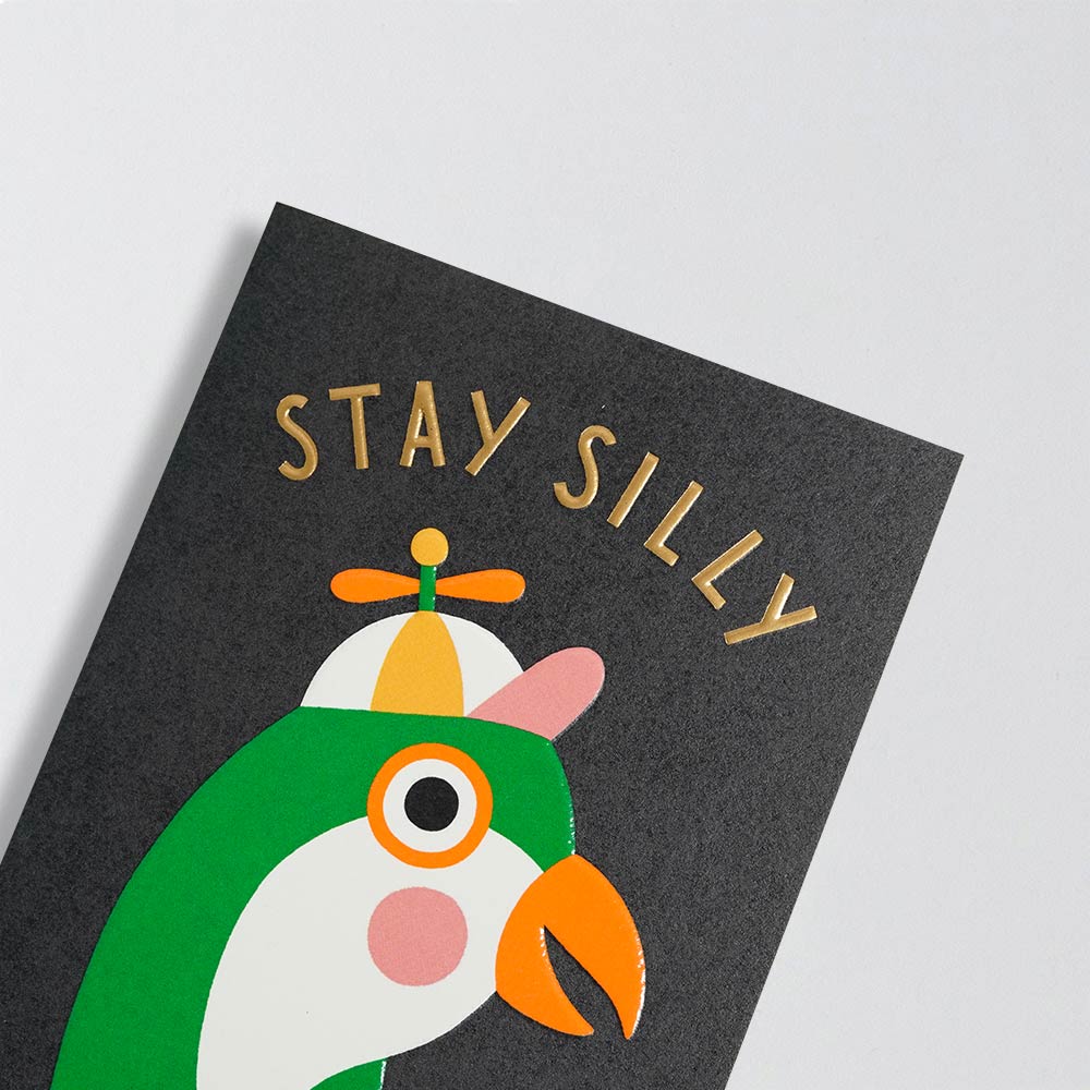Grußkarte Stay Silly Papagei