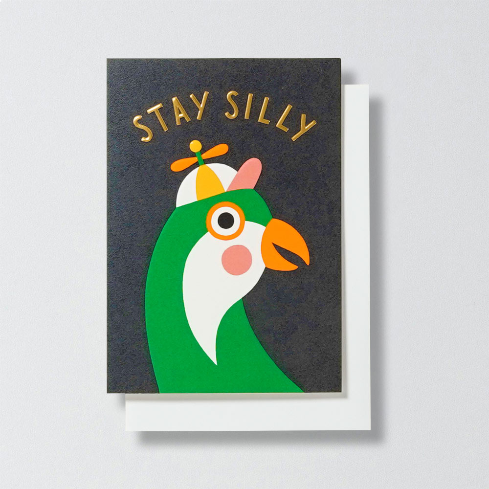 Grußkarte Stay Silly Papagei