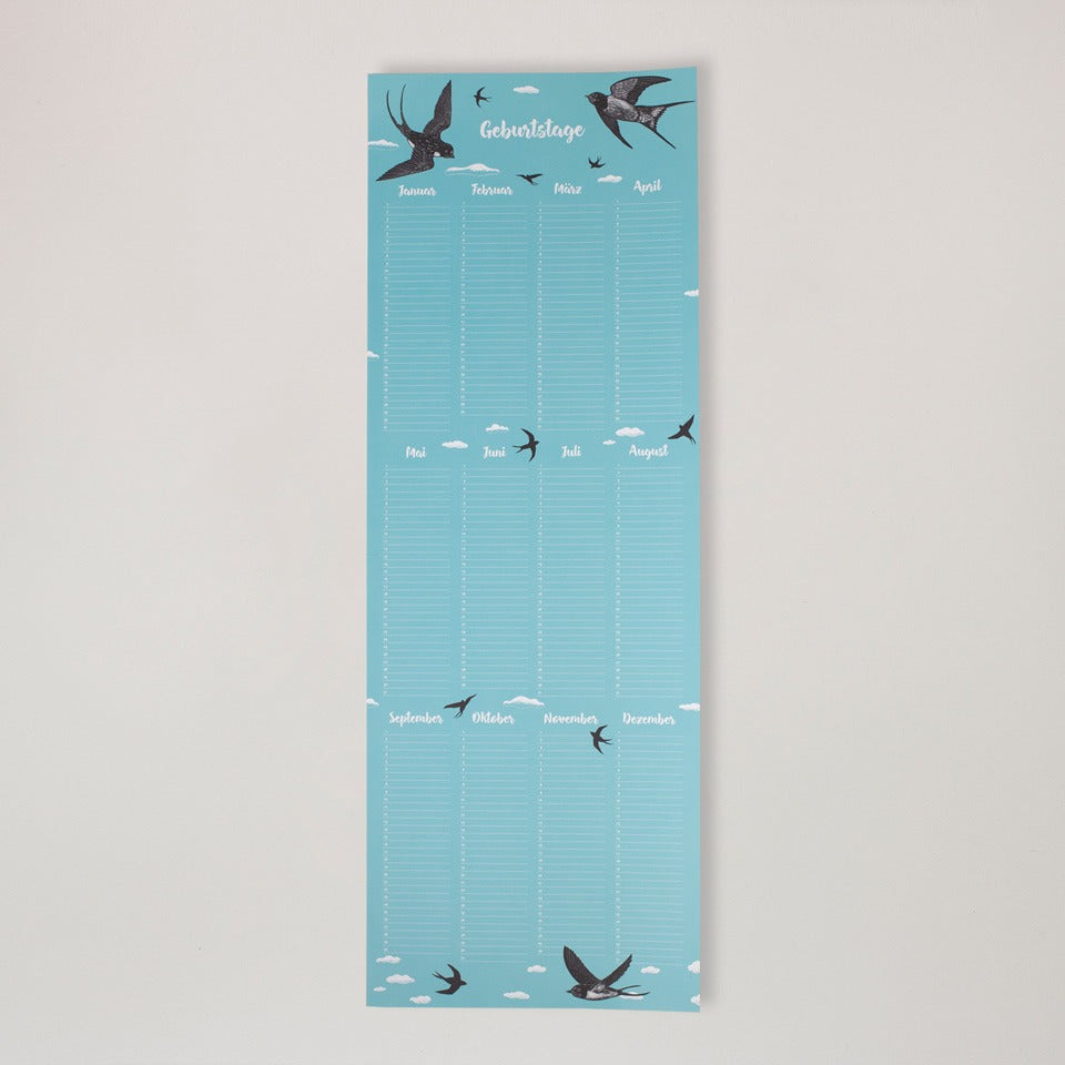 Geburtstagskalender Schwalben