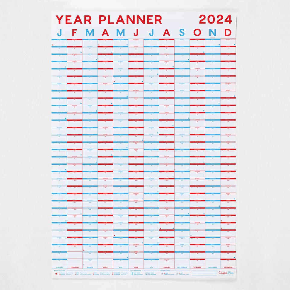 Year Planner 2026 / Wandkalender hoch