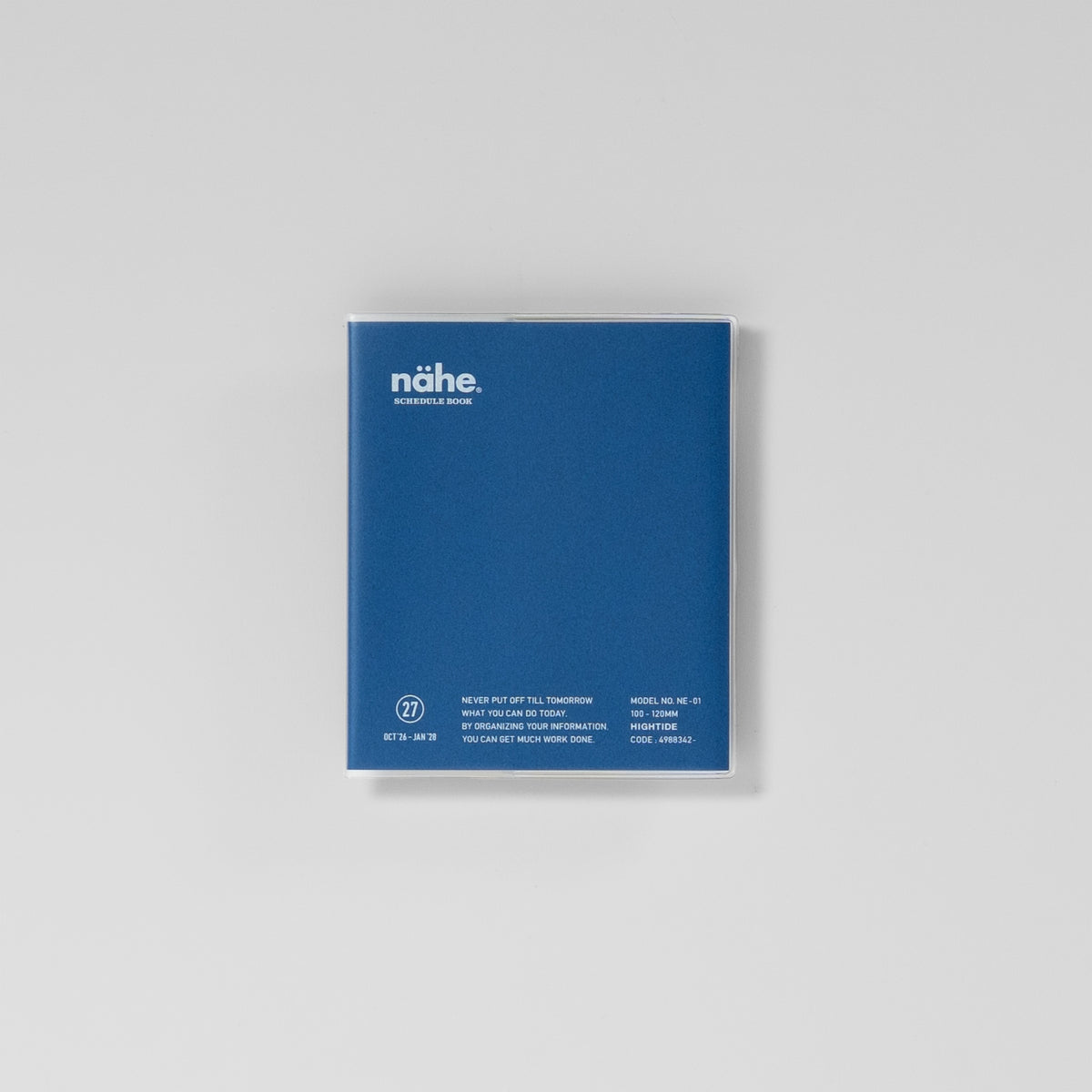 Monatskalender Nähe Square in Blau – Ansicht durchs transparente Cover #Farbe_Blue