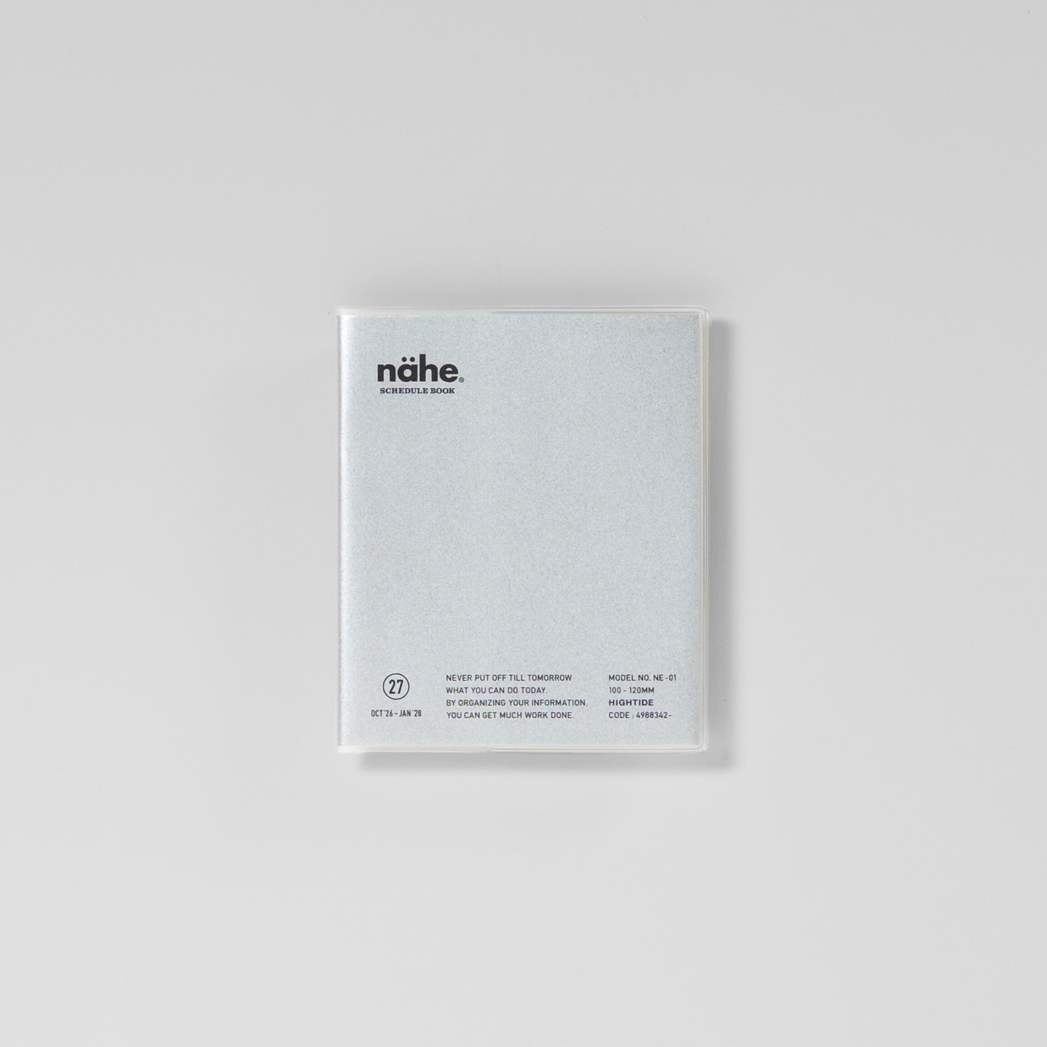 Monatskalender Nähe Square in Silber – Ansicht durchs transparente Cover #Farbe_Silver