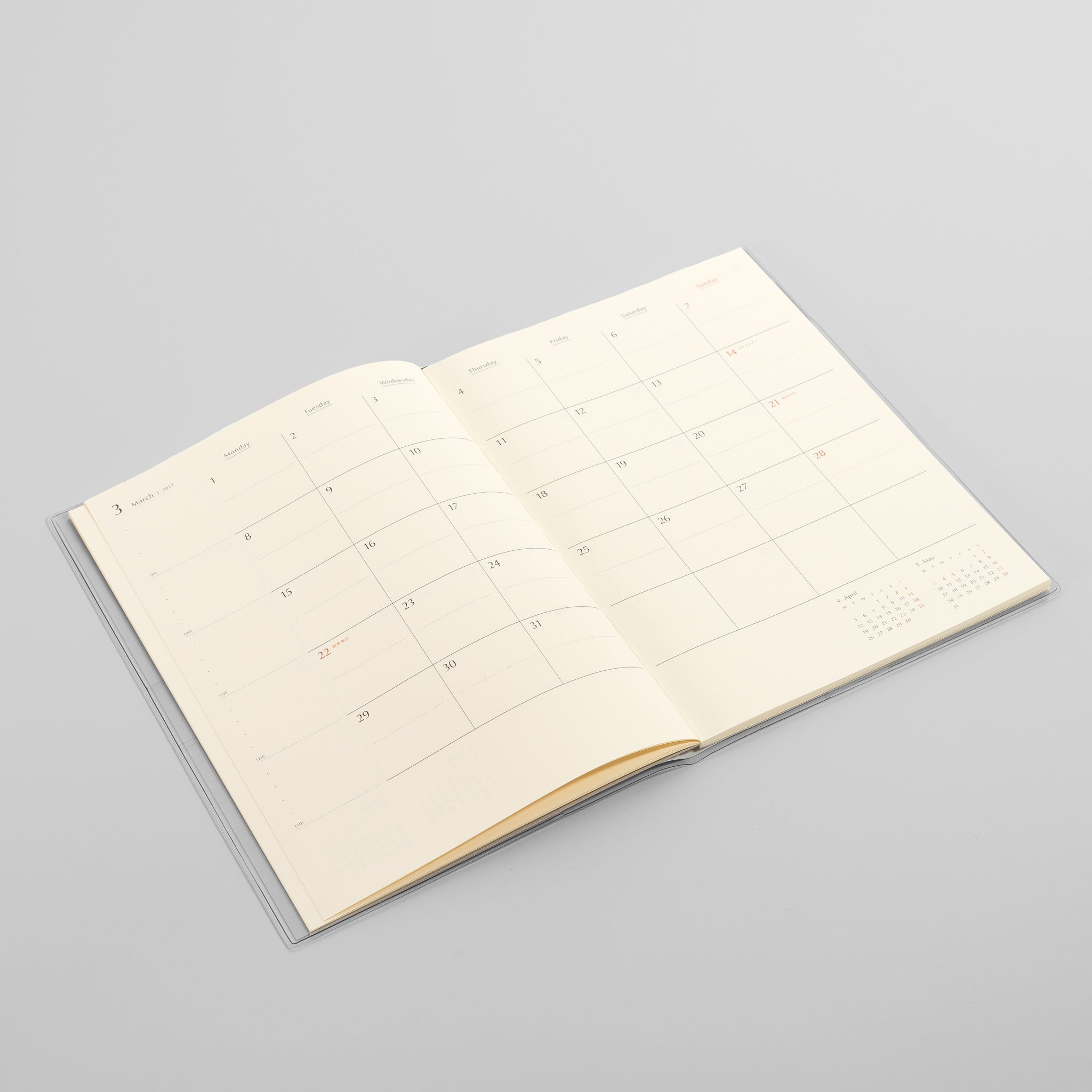 Detailansicht der Monatsübersicht im Scenery Monatskalender