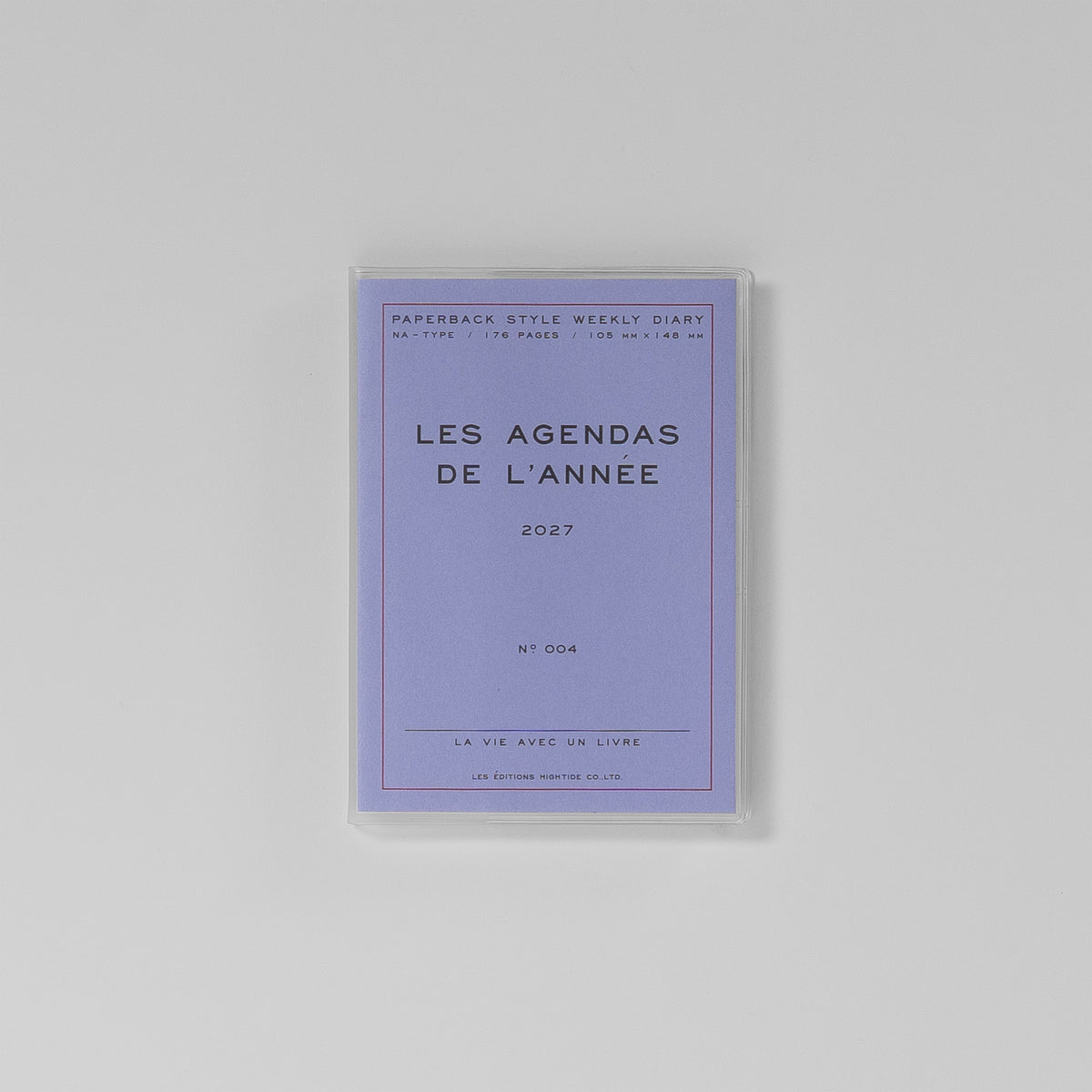 Wochenkalender Poche A6 in Lavendel – Ansicht durchs transparente Cover #Farbe_Lavender