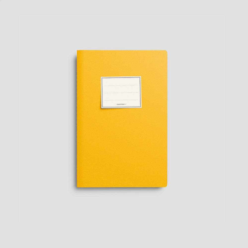 Jottbook Pur Sonnengelb mit Titelsticker zur Beschriftung und Archivierung