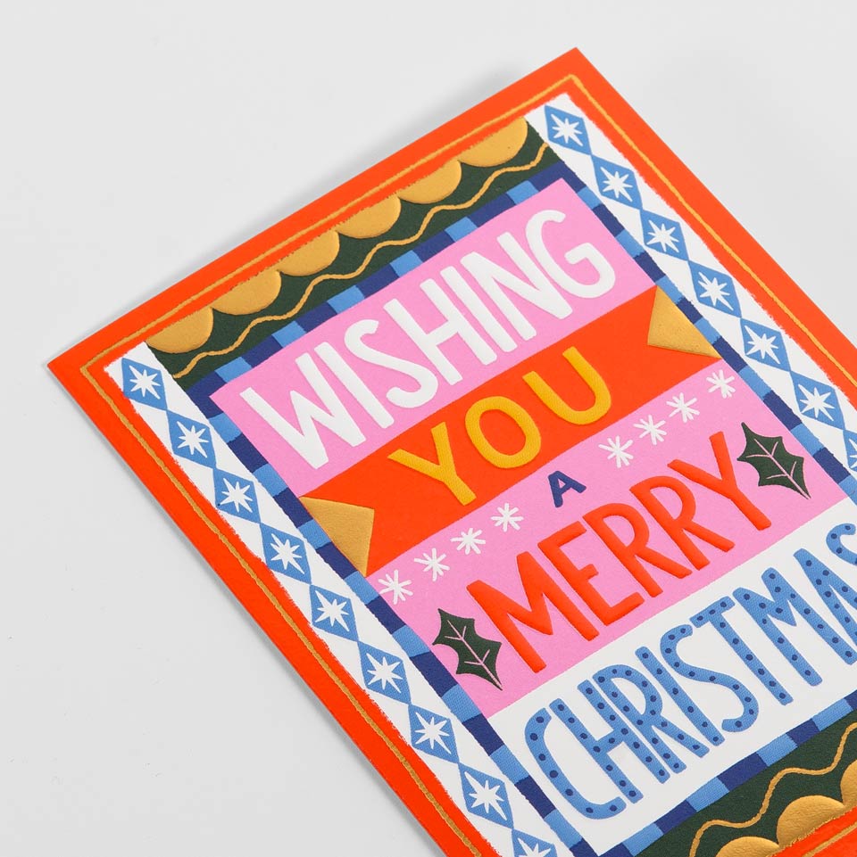 Weihnachtskarte Wishing You A Merry Christmas