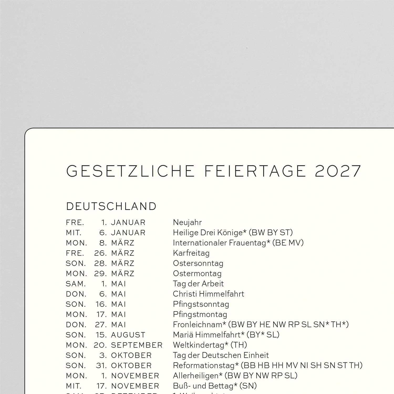 18 Monate Wochenkalender und Notizbuch 2026/2027