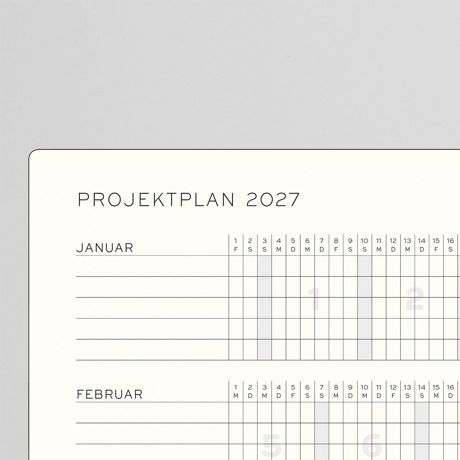 18 Monate Wochenkalender und Notizbuch 2026/2027