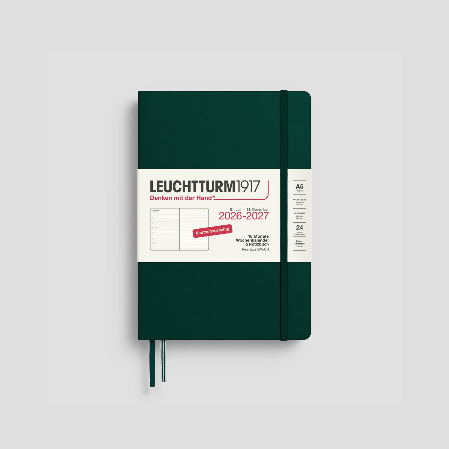 18 Monate Wochenkalender und Notizbuch 2026/2027