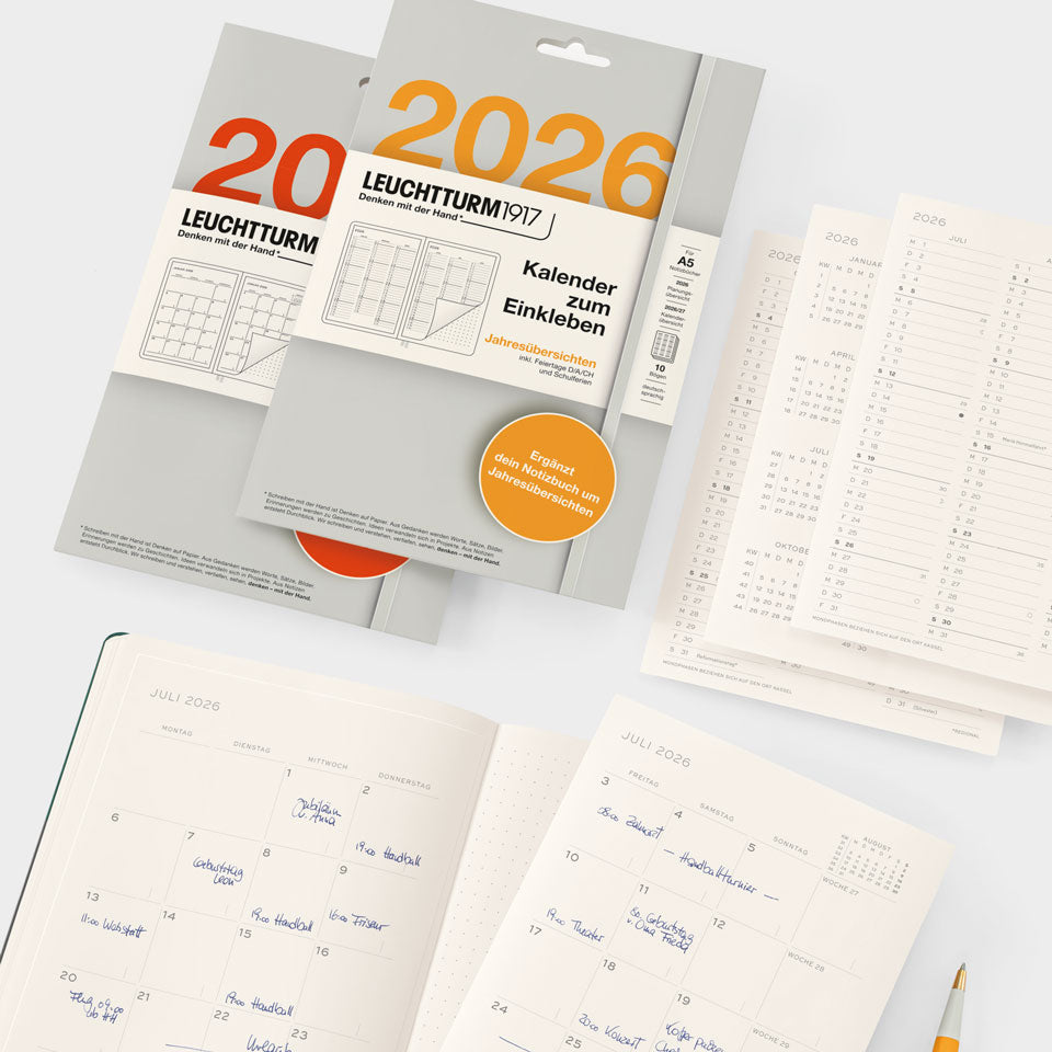 Kalender zum Einkleben 2026 – Jahresübersicht