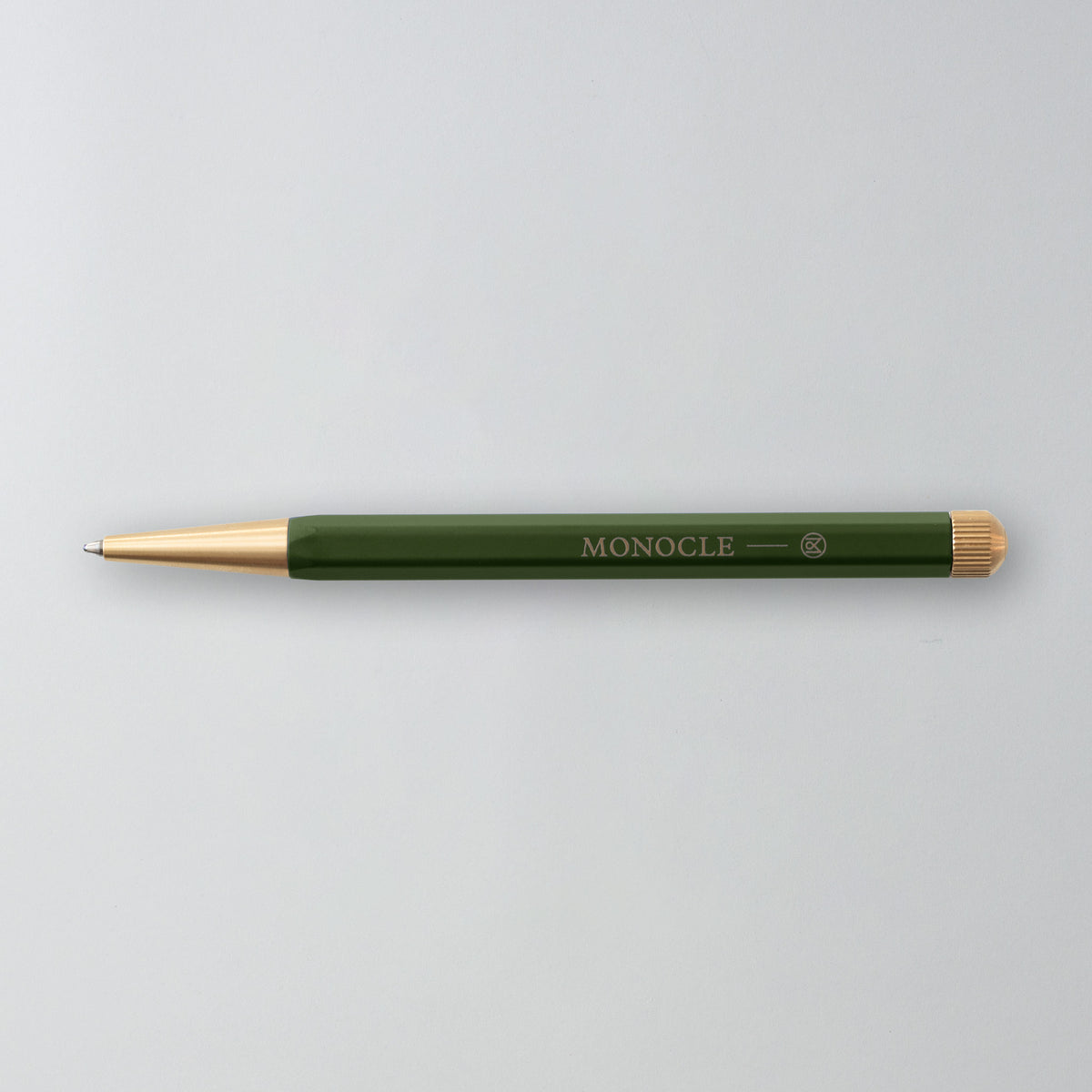 Leuchtturm Drehgriffel Kugelschreiber Monocle in Olive (Dunkelgrün)