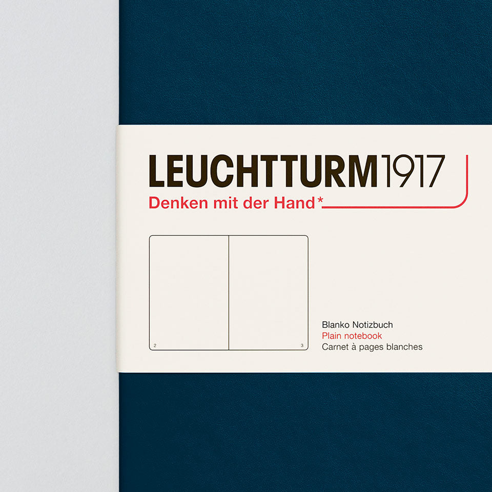 Leuchtturm Notizbuch Medium A5 Hardcover in Deep Sea, blanko, Aufsicht #Farbe_Deep Sea