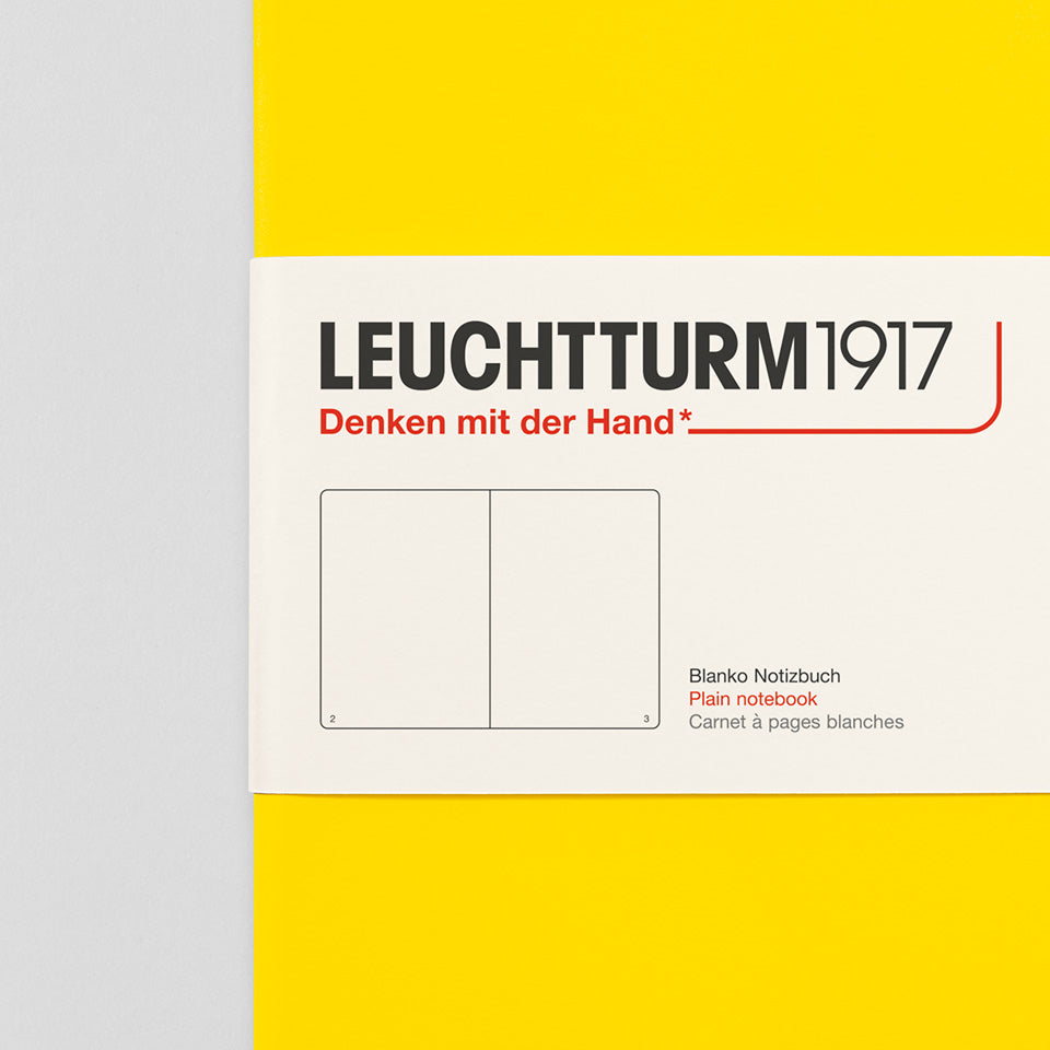 Leuchtturm Notizbuch Medium A5 Hardcover in Zitrone, blanko, Aufsicht #Farbe_Zitrone