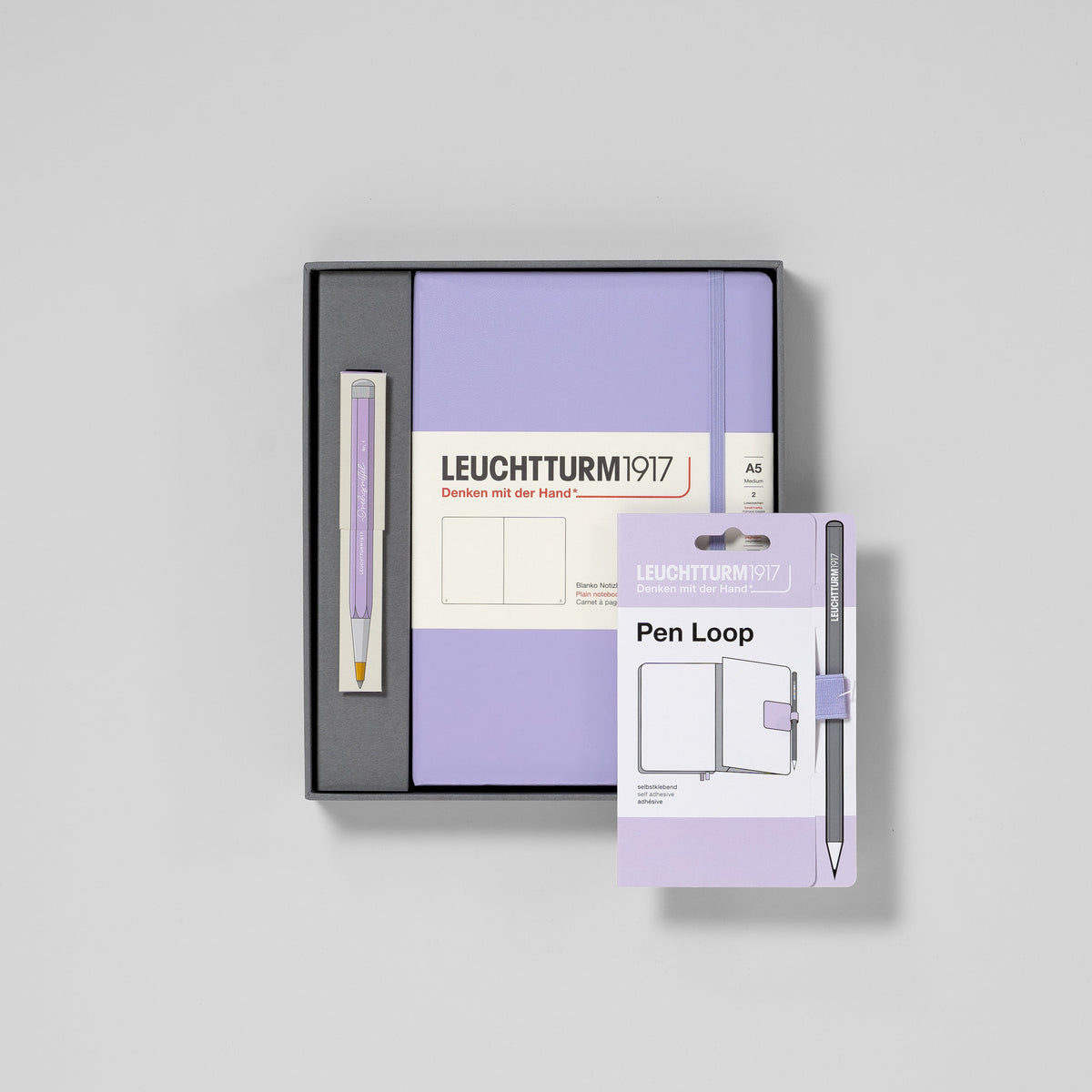 Leuchtturm-Geschenkbox: Notizbuch & Drehgriffel-Gelschreiber