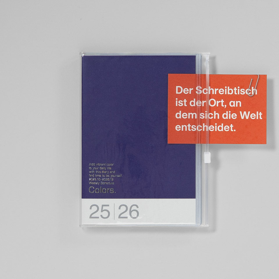 B6 Kalender 2025/26 mit Umschlagtasche Farbe