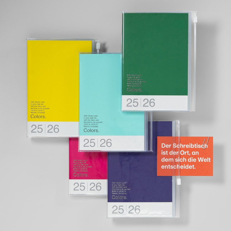 B6 Kalender 2025/26 mit Umschlagtasche Farbe